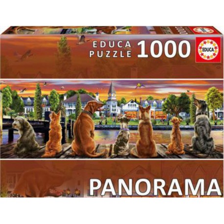 Puzzle Chiens sur le quai « panorama »