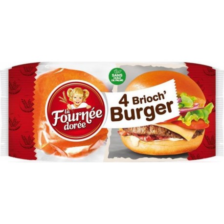 La Fournée Dorée 4 Brioch’ Burger 250g (lot de 4)