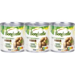 BONDUELLE Champignons entiers au naturel sans sulfite 3x115g