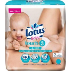 Lotus Couches Baby Touch 3 (4-9Kg) X44 (lot de 4)