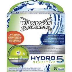 Wilkinson Sword Hydro 5 Sensitive Lames de Rasoir pour Homme Aloé H2O 8 Recharges