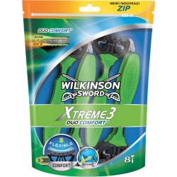 Wilkinson Sword Xtreme 3 Duo Comfort Rasoirs Jetables pour Homme Pack de 8