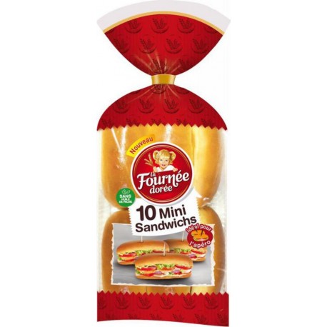La Fournée Dorée 10 Mini Sandwichs Idéal pour l’Apéro 200g (lot de 4)