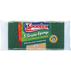 Spontex Gratte-Eponge longue durée x3