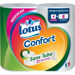 Lotus Confort Sans Tube 2x plus long 4 Rouleaux (lot de 3 soit 12 rouleaux)