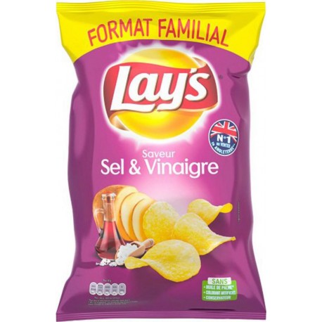 Lay’s Chips Saveur Sel & Vinaigre Format Familial 240g (lot de 6)
