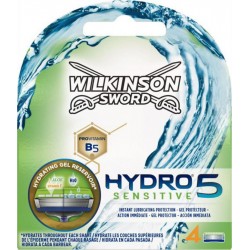 Wilkinson Sword Hydro 5 Sensitive Aloé H2O Vit. E Lames de Rasoir pour Homme 4 Recharges