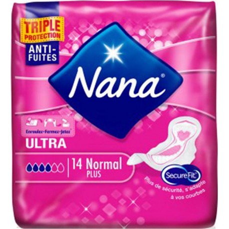 Nana Serviettes Hygiéniques Ultra Normal Plus x14 (lot de 4)
