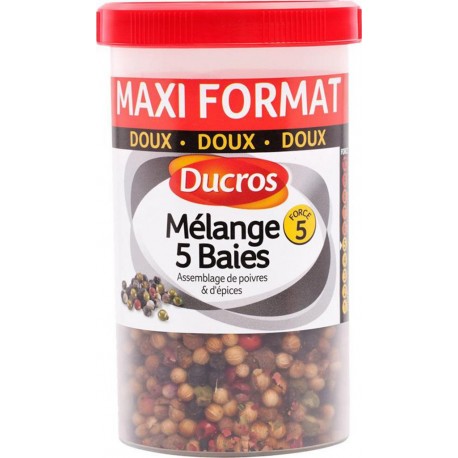Ducros Mélange 5 Baies Assemblage de Poivres & d’Epices Doux Maxi Format 70g (lot de 3)