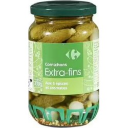 Carrefour Cornichons Extra-Fins 5 Epices & Aromates 185g