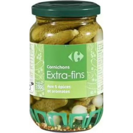 Carrefour Cornichons Extra-Fins 5 Epices & Aromates 185g