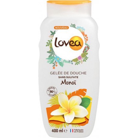 Lovea Gelée de Douche Monoï Sans Sulfate 400ml (lot de 4)