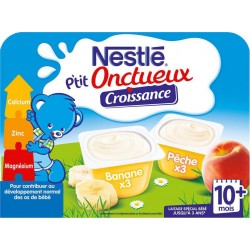 Nestlé P’tit Onctueux Croissance Pêche Banane +10 mois 60g x6 (lot de 6 soit 36 pots)