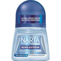Narta Homme Roll-on Anti-Transpirant Efficacité Non-Stop 48h Fraîcheur Polaire 50ml (lot de 4)