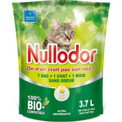 Nullodor Litière bio agglomérante sans odeur pour chat 3,7L 1,5Kg