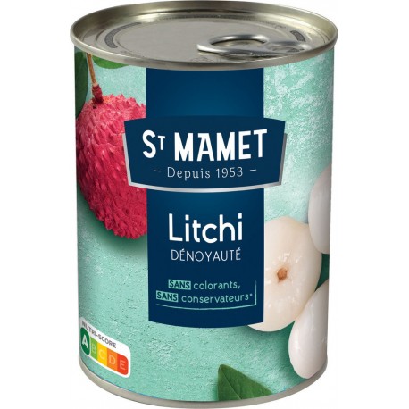 St Mamet Fruits au sirop Lychee Litchi dénoyauté 250g (lot de 5)