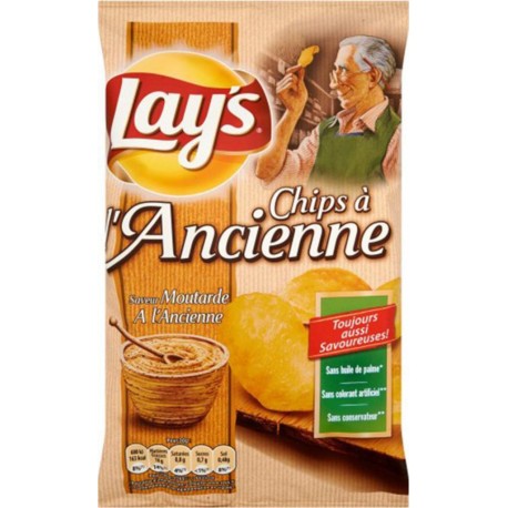 Lay's Chips à l’Ancienne Saveur Moutarde à l’Ancienne 120g (lot de 10)