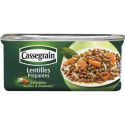 Cassegrain Lentilles Cuisinées aux Oignons et Carottes 200g (lot de 10)