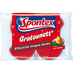 Spontex Gratounett’ Stop Graisse Rouge x2 (lot de 6 soit 12 éponges)