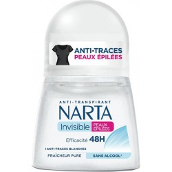 Narta Roll-on Anti-Transpirant 48h Invisible Peaux Épilées Fraîcheur Pure 50ml (lot de 4)