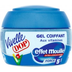 Vivelle DOP Gel Coiffant aux Vitamines Effet Mouillé Force 5 Extra-Longue Durée 150ml (lot de 3)