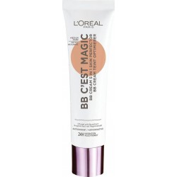 L'Oréal Paris 5 en 1 Wake Up And Glow C'est Magic BB Crème Perfecteur de Teint Universel Hydratation 24H/FPS 20 Médium Foncé tub