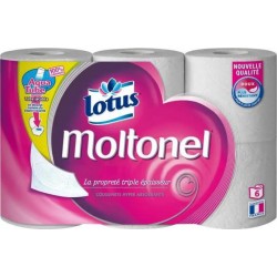Lotus papier toilette Moltonel Aqua Tube uni x6 paquet 6 rouleaux