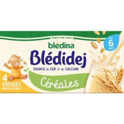 Bledina Lait et céréales bébé dès 6 mois Blédidej x4 250ml (lot de 3)