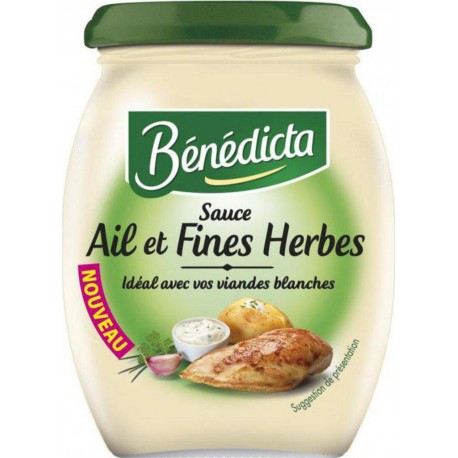 Bénédicta Sauce Ail et Fines Herbes Idéal avec vos Viandes Blanches 260g (lot de 6)