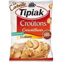 Tipiak La Corbeille Croûtons Croustillants Nature Format Familial Refermable 300g (lot de 4)