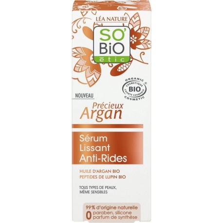 SO’BIO Sérum Lissant Fermeté Anti-rides Argan 30ml