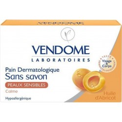 Vendome Pain Dermatologique Sans Savon Peaux Sensibles Calme à l’Huile d’Abricot 100g (lot de 6)