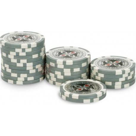 Pokeo Rouleau 25 jetons Ultimate Poker Chips 1 gris