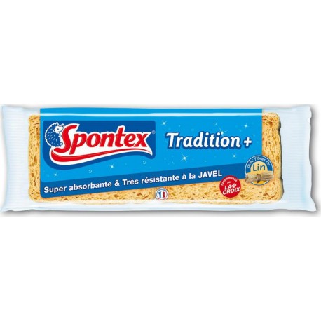 Spontex Eponges Tradition+ Avec Fibres de Lin Par 2 (lot de 6 soit 12 éponges)