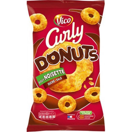 Vico Curly Donuts Goût Noisette Sucré-Salé 100g (lot de 6)