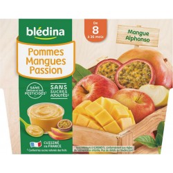 Blédina Pommes Mangues Passion (de 8 mois à 36 mois) par 4 pots de 100g (lot de 6 soit 24 pots)