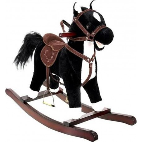 Cheval a bascule Sonore jouet enfant bebe noir