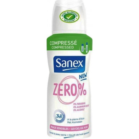 Sanex Zero% Déodorant Compressé Peaux Sensibles 100ml