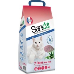 Catsan Sanicat Litière Absorbantes Minérale Pour Chats Aloé Vera 4L