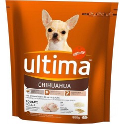 Ultima Croquettes Chihuahua Chiens Poulet Riz Céréales Complètes Format 800g