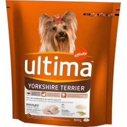 Ultima Croquettes Yorkshire Terrier Chiens Poulet Riz Céréales Complètes Format 800g