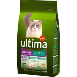 Ultima Croquettes Chat Stérilisé d’Intérieur Dinde 1,5Kg