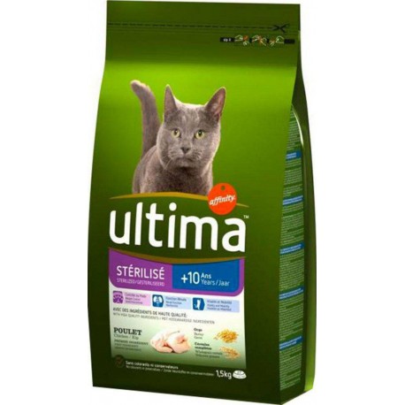 Ultima Croquettes Chat Stérilisé +10 ans Poulet 1,5Kg