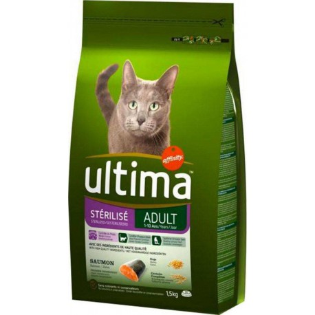 Ultima Croquettes Chat Stérilisé Adult Saumon 1,5Kg