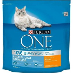 Purina One Croquettes Chat Stérilisé Poulet 1,5Kg