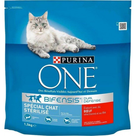 Purina One Croquettes Chat Stérilisé Boeuf 1,5Kg