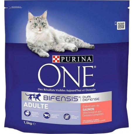 Purina One Croquettes Chat Adulte Saumon 1,5Kg