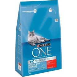 Purina One Croquettes Chat Stérilisé Boeuf 3Kg