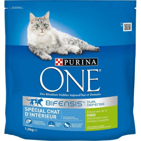 Purina One Croquettes Chat d’Intérieur Dinde 1,5Kg