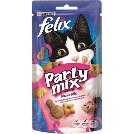 Felix Croquettes Chats Party Mix Poulet Fromage Dinde 60g